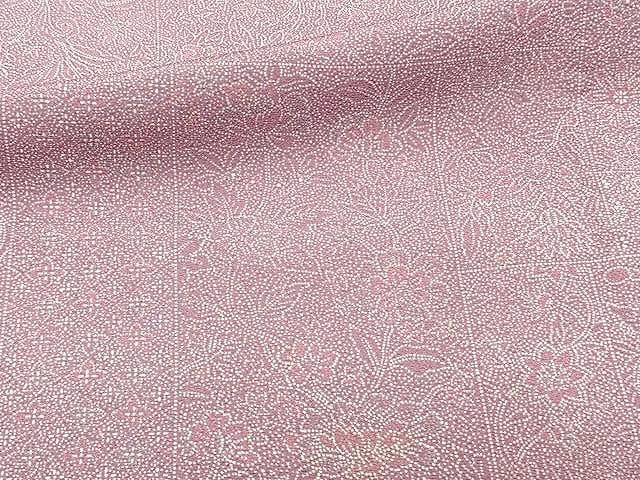 平和屋着物▽上質な小紋 単衣 更紗花唐草文 正絹 逸品 CAAU3921xi