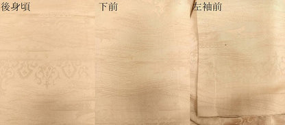 平和屋着物▽上質な色無地 単衣 花唐草地紋 淡香色 正絹 逸品 CAAU3922xi