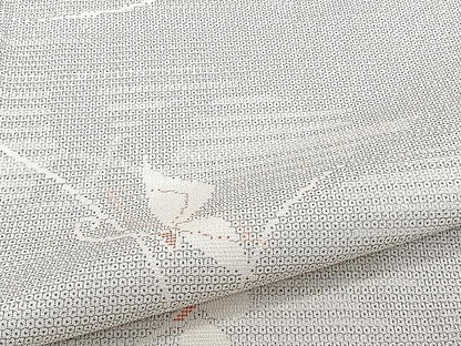 平和屋着物▽本塩沢 単衣 110亀甲 舞蝶文 正絹 逸品 CAAU3924xi