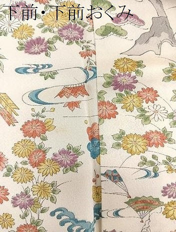 平和屋着物▽上質な小紋　単衣　草花文　正絹　逸品　CAAU3925xi