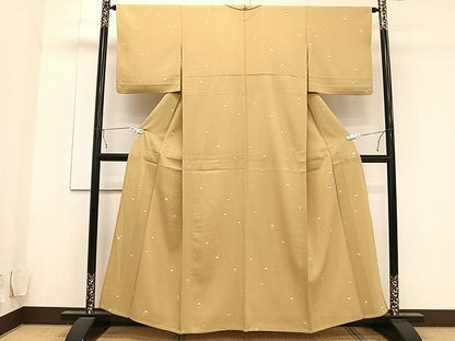 平和屋着物▽上質な小紋 単衣 かぶ 成り物 正絹 逸品 CAAU3926xi