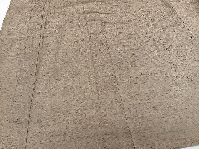 平和屋着物▽上質な紬 単衣 白橡色 正絹 逸品 CAAU3929xi