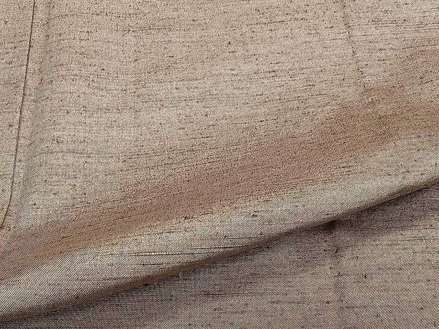 平和屋着物▽上質な紬 単衣 白橡色 正絹 逸品 CAAU3929xi