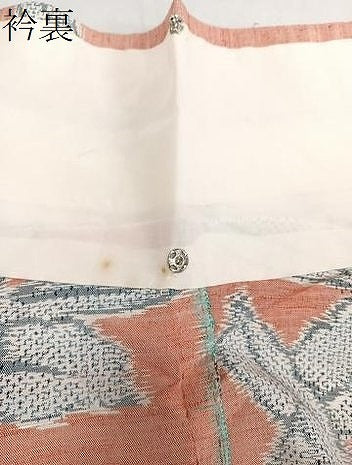 平和屋着物▽上質な紬 単衣 舞花文 正絹 逸品 CAAU3930xi