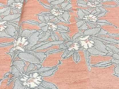 平和屋着物▽上質な紬 単衣 舞花文 正絹 逸品 CAAU3930xi