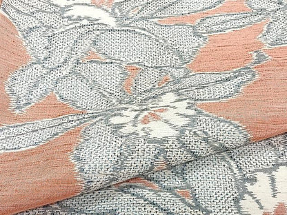 平和屋着物▽上質な紬 単衣 舞花文 正絹 逸品 CAAU3930xi