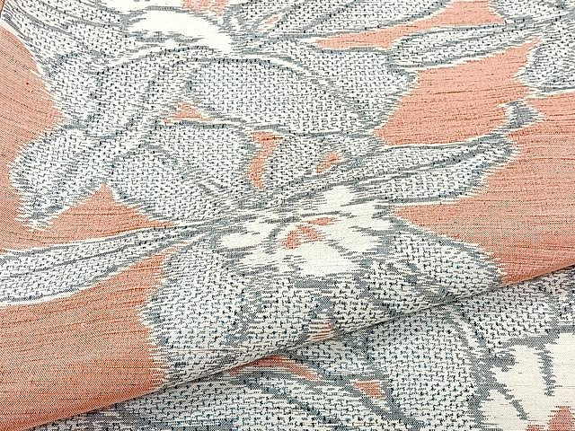 平和屋着物▽上質な紬 単衣 舞花文 正絹 逸品 CAAU3930xi