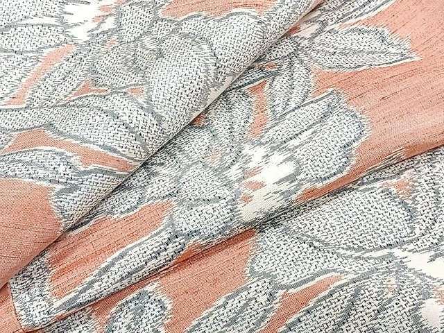 平和屋着物▽上質な紬 単衣 舞花文 正絹 逸品 CAAU3930xi