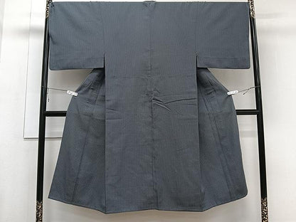平和屋着物▽男性　銀座もとじ　風通お召　単衣　菱文　正絹　逸品　CAAU3931xi