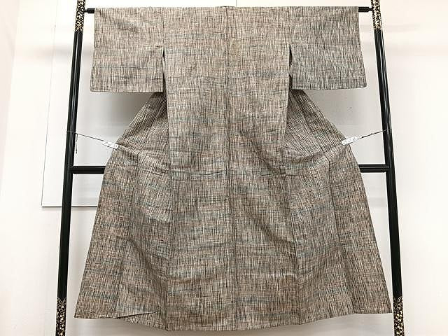 平和屋着物▽上質な紬　単衣　霞文　正絹　逸品　CAAU3932xi