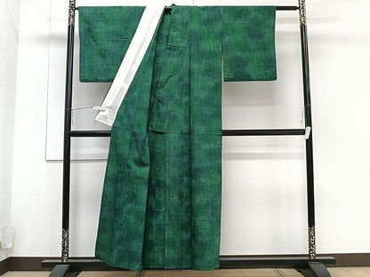 平和屋着物▽上質な紬 単衣 霞文 正絹 逸品 CAAU3933xi
