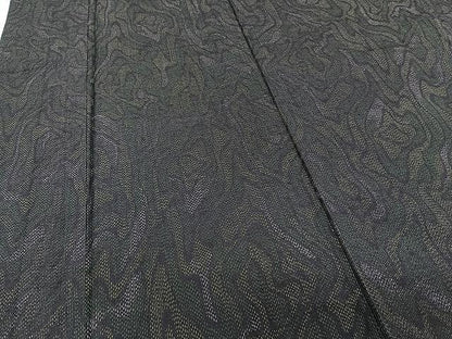 平和屋着物▽上質な紬 単衣 流水文 正絹 逸品 CAAU3935xi