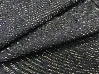 平和屋着物▽上質な紬 単衣 流水文 正絹 逸品 CAAU3935xi