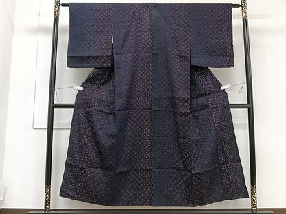 平和屋着物▽上質な紬 単衣 霞文 正絹 逸品 CAAU3936xi