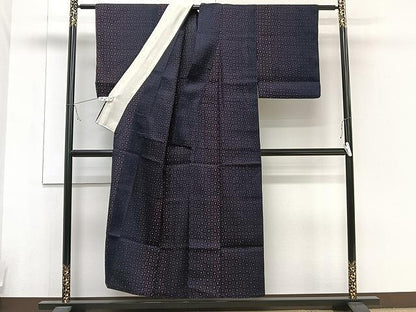 平和屋着物▽上質な紬 単衣 霞文 正絹 逸品 CAAU3936xi