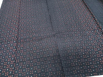 平和屋着物▽上質な紬 単衣 霞文 正絹 逸品 CAAU3936xi
