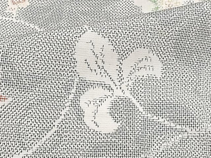 平和屋着物▽上質な紬 単衣 花唐草文 正絹 逸品 CAAU3937xi