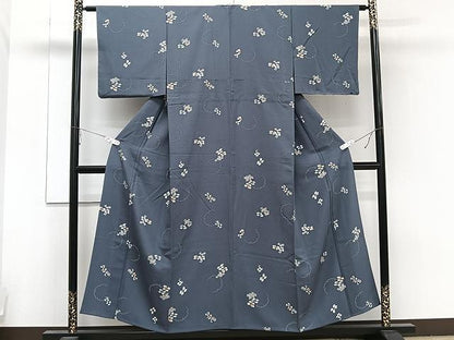 平和屋着物▽上質な小紋 単衣 舞花文 正絹 逸品 未使用 CAAU3940xi