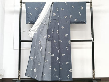 平和屋着物▽上質な小紋 単衣 舞花文 正絹 逸品 未使用 CAAU3940xi
