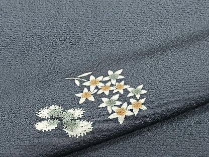 平和屋着物▽上質な小紋 単衣 舞花文 正絹 逸品 未使用 CAAU3940xi