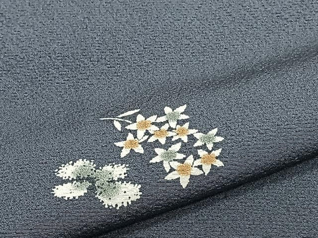 平和屋着物▽上質な小紋 単衣 舞花文 正絹 逸品 未使用 CAAU3940xi