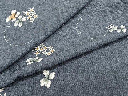 平和屋着物▽上質な小紋 単衣 舞花文 正絹 逸品 未使用 CAAU3940xi