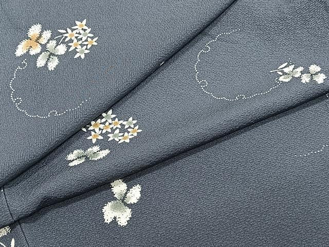 平和屋着物▽上質な小紋 単衣 舞花文 正絹 逸品 未使用 CAAU3940xi