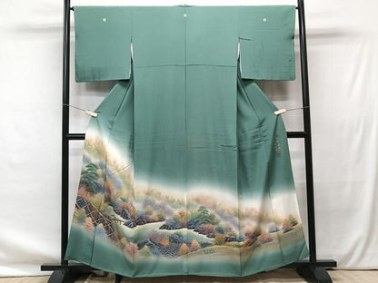 平和屋着物■豪華色留袖 祥永の世界 蝋彩染 作家物 手描き 風景文 正絹 逸品 CAAU3996xi