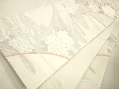 平和屋着物＊夏物　六通柄袋帯　流水草花文　金銀糸　正絹　逸品　CAAU4033eg