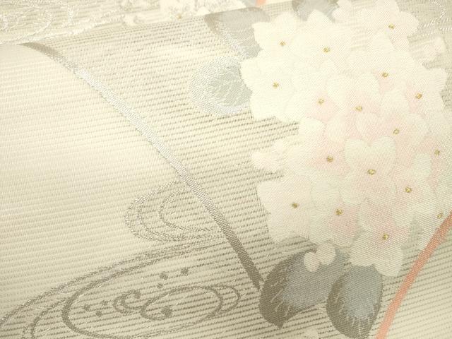 平和屋着物＊夏物　六通柄袋帯　流水草花文　金銀糸　正絹　逸品　CAAU4033eg