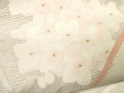 平和屋着物＊夏物　六通柄袋帯　流水草花文　金銀糸　正絹　逸品　CAAU4033eg