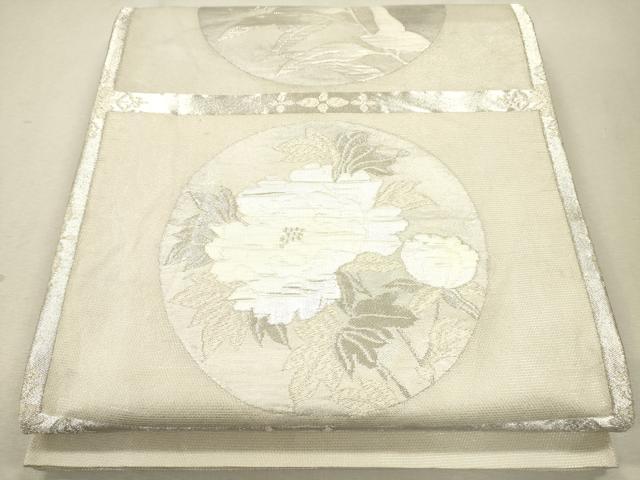 平和屋着物＊夏物 太鼓柄袋帯 花丸文 銀糸 正絹 逸品 CAAU4034eg