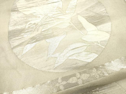 平和屋着物＊夏物 太鼓柄袋帯 花丸文 銀糸 正絹 逸品 CAAU4034eg