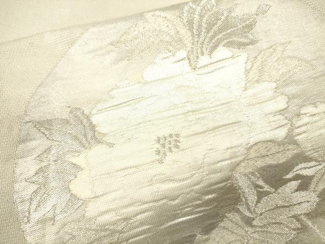 平和屋着物＊夏物 太鼓柄袋帯 花丸文 銀糸 正絹 逸品 CAAU4034eg