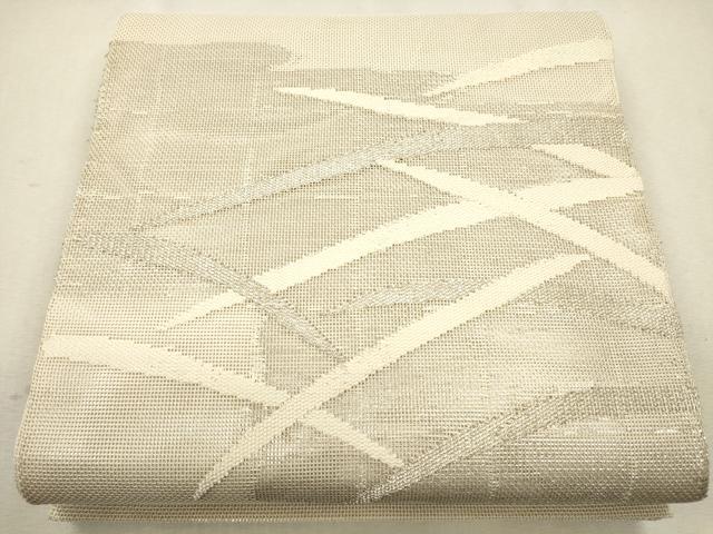 平和屋着物＊夏物 太鼓柄袋帯 流水芝草文 銀糸 正絹 逸品 CAAU4062eg