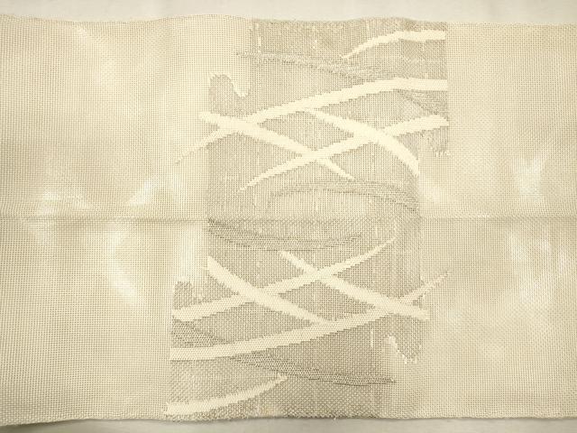 平和屋着物＊夏物 太鼓柄袋帯 流水芝草文 銀糸 正絹 逸品 CAAU4062eg