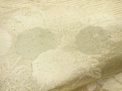 平和屋着物＊夏物 六通柄袋帯 扇面流水草花文 金糸 正絹 逸品 CAAU4064eg