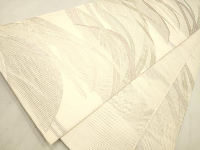 平和屋着物＊夏物　六通柄袋帯　芝草文　銀糸　正絹　逸品　CAAU4078eg
