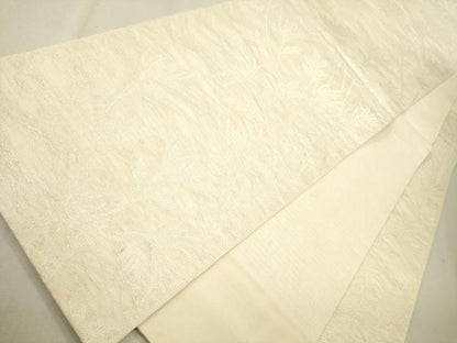 平和屋着物＊夏物　六通柄袋帯　草花文　銀糸　正絹　逸品　CAAU4116eg