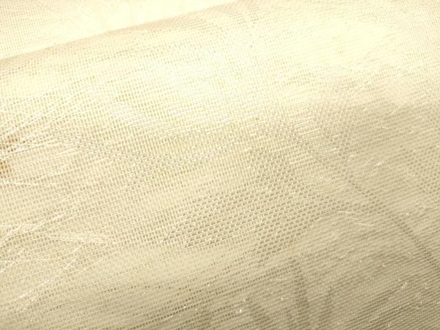 平和屋着物＊夏物　六通柄袋帯　草花文　銀糸　正絹　逸品　CAAU4116eg