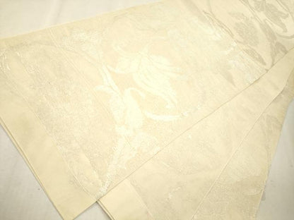 平和屋着物＊夏物　六通柄　本袋帯　花唐草文　銀糸　正絹　逸品　CAAU4124eg