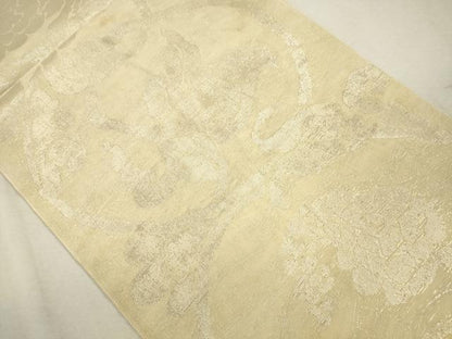 平和屋着物＊夏物　六通柄　本袋帯　花唐草文　銀糸　正絹　逸品　CAAU4124eg