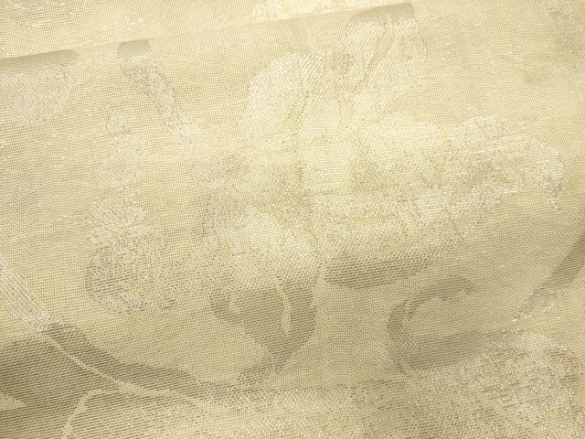 平和屋着物＊夏物　六通柄　本袋帯　花唐草文　銀糸　正絹　逸品　CAAU4124eg