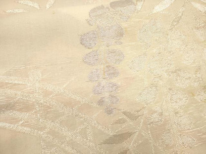 平和屋着物＊夏物　六通柄袋帯　渡橋草花文　銀糸　正絹　逸品　CAAU4158eg