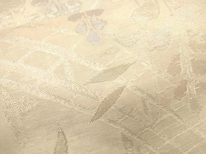 平和屋着物＊夏物　六通柄袋帯　渡橋草花文　銀糸　正絹　逸品　CAAU4158eg
