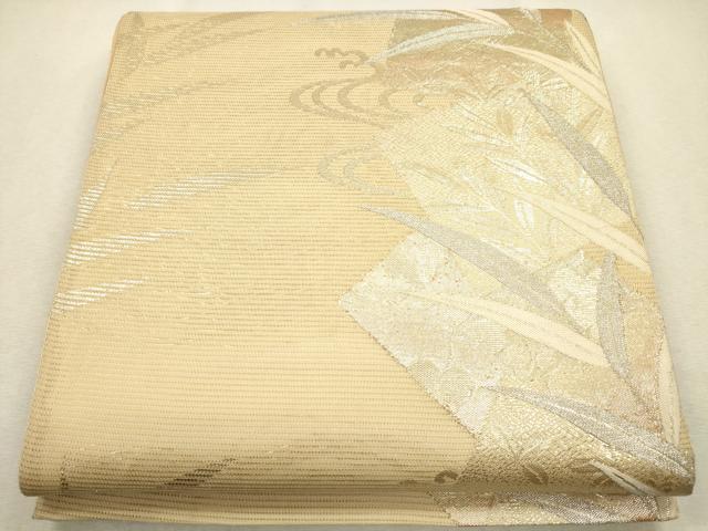 平和屋着物＊夏物　六通柄袋帯　色紙重ね流水草木文　金銀糸　正絹　逸品　CAAU4174eg