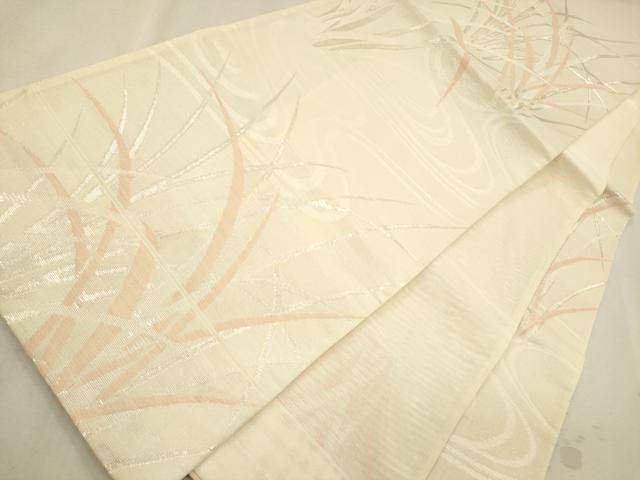 平和屋着物＊夏物　六通柄袋帯　流水草木文　銀糸　正絹　逸品　CAAU4252eg