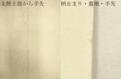 平和屋着物＊夏物 太鼓柄袋帯 草花文 銀糸 正絹 逸品 CAAU4314eg