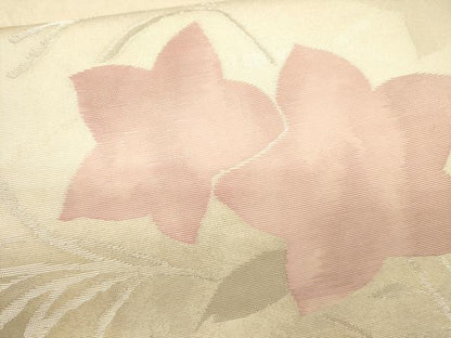 平和屋着物＊夏物 太鼓柄袋帯 草花文 銀糸 正絹 逸品 CAAU4314eg