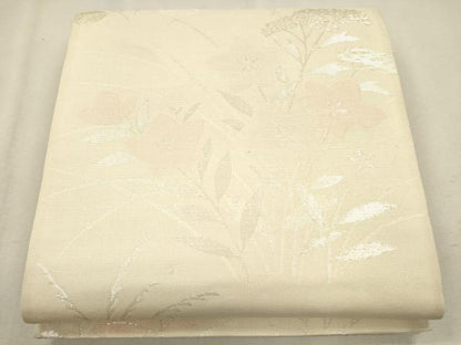 平和屋着物＊夏物 六通柄袋帯 秋草文 銀糸 正絹 逸品 CAAU4319eg